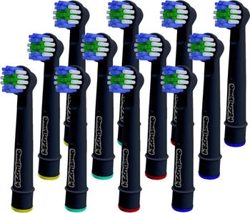 OneBuy24 Aufsteckb&uuml;rsten schwarz kompatibel mit vielen Oral-B elektrischen Zahnb&uuml;rsten 12 St Zahnb&uuml;rste