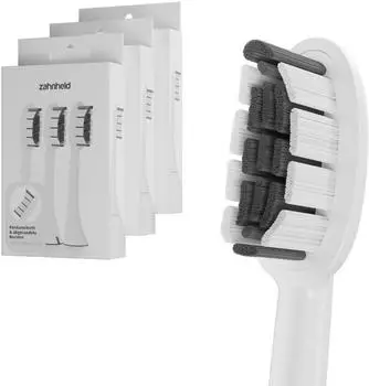 Zahnheld Bürstenkopf Basic Medium weiß (9 Stück) - mittelharte Wechselköpfe 3 St Zahnbürste
