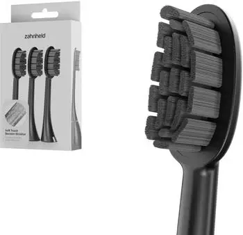 Zahnheld Bürstenkopf Basic Soft schwarz (3 Stück) - für sensibles Zahnfleisch & Zähne 1 St Zahnbürste
