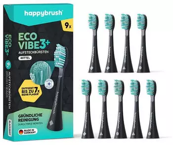 happybrush Aufsteckbürsten V3 Black-Mint 9 Stk.