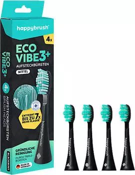 happybrush Eco Vibe 3+ Aufsteckbürsten Black-Mint 4 Stk.