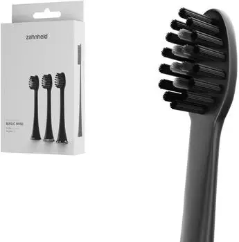 Zahnheld Bürstenkopf Basic Mini schwarz (3 Stück) - schmale Wechselköpfe 1 St Zahnbürste