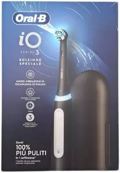 Oral-B Wiederaufladbare iO 3N Schwarz, 1 Ersatzbürstenkopf, 1 + 1 Zahnfleischzahnpasta & klassischer Pro-Repair Nagellack 75 ml