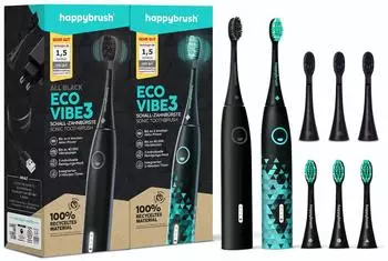 happybrush Eco Vibe 3 Partner Set AllBlack/Black-Mint