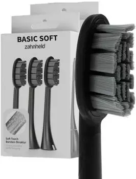 Zahnheld Bürstenkopf Basic Soft schwarz (6 Stück) - für sensibles Zahnfleisch & Zähne 2 St Zahnbürste