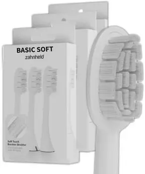 Zahnheld Bürstenkopf Basic Soft weiß (9 Stück) - für sensibles Zahnfleisch & Zähne 3 St Zahnbürste