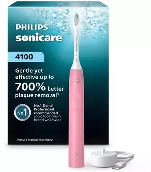 Philips Sonicare 4100 elektrische Zahnbürste, Drucksensor, pink (HX3681/26)