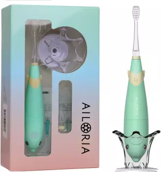 Ailoria Bubble Brush Set grün + 2 Bürstenköpfe – Ailoria Bubble Brush Set grün + 2 Bürstenköpfe, elektrische Zahnbürste mit Musik-Timer