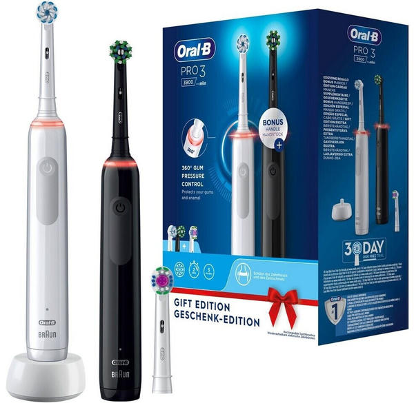 Oral-B Pro 3 3900 Cross Action Duo Gift Edition black/white