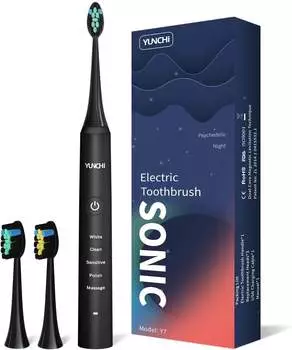 Yunchi Y7 Sonic Electric Toothbrush black + 3 Bürsten