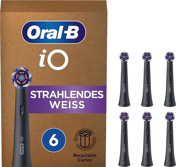 Oral-B iO Strahlendes Weiss Aufsteckbürsten schwarz (6 Stk.)