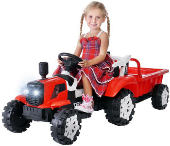 Actionbikes Elektro Traktor mit Anhänger rot