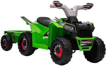 HomCom Kinder Elektrofahrzeug mit kleinem Anhänger 106L x 41,5B x 48,5H cm grün
