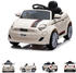 Chipolino Kinder Elektroauto Fiat 500 Fernbedienung, Sicherheitsgurt, MP3, USB weiß