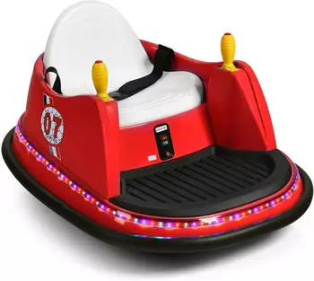 Costway 6V Aufsitz Autoscooter mit bunten Lichtern und Musik rot