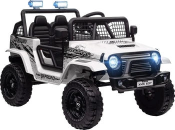 AIYAPLAY Gel&auml;ndewagen mit Musikanschluss (370-354) Wei&szlig;