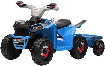 HomCom Elektro-Quad 6V mit Anh&auml;nger blau