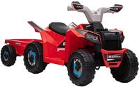 Homcom - Kinder Elektro-quad 6v Kinderquad, Kinderfahrzeug, Elektroauto Mit Anh&auml;nger