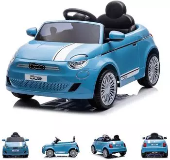 Chipolino Fiat 500 Kinder-Elektroauto mit Fernbedienung, hellblau