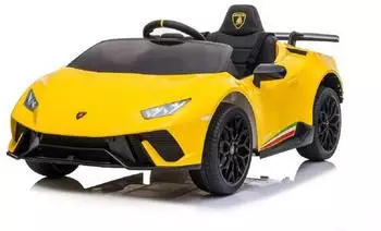 ES-Toys Lamborghini Hurac&aacute;n Kinder-Elektroauto 12V, EVA-Reifen, Bluetooth, gelb