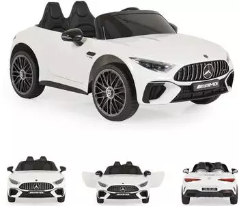 Moni Mercedes-Benz DK-SL63 Kinder-Elektroauto Zweisitzer, Bluetooth, wei&szlig; (DK-SL63)