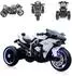 Moni Ninja Kinder-Elektromotorrad, LED-Beleuchtung, MP3, weiß