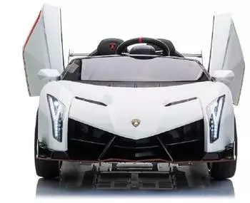 ES-Toys Lamborghini Veneno Kinder-Elektroauto 12V, 4 Motoren, Fernsteuerung, EVA-Reifen, weiß (615B)