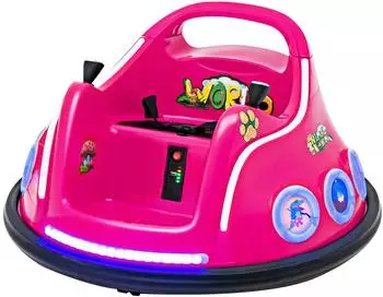 Costway Elektro-Autoscooter 12V 360° Drehung, rosa (TQ10170DE-PI)