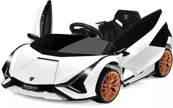 Costway Lamborghini Kinder-Elektroauto 12V, 2,4G-Fernbedienung, weiß (TQ10069DE-WH)