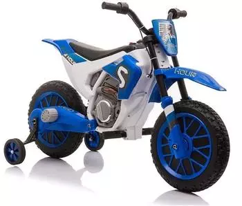 Lean Toys Kinder Cross Motorrad 12V 2x35W EVA, blau