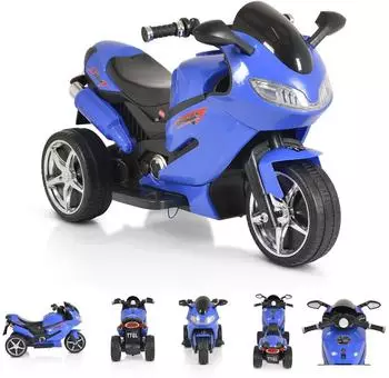 Moni Comet Kinder-Elektromotorrad 3 Räder, MP3, blau (110241)