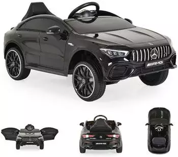 Moni Mercedes-AMG CLA 45 Kinder-Elektroauto mit Bluetooth und Fernbedienung, schwarz