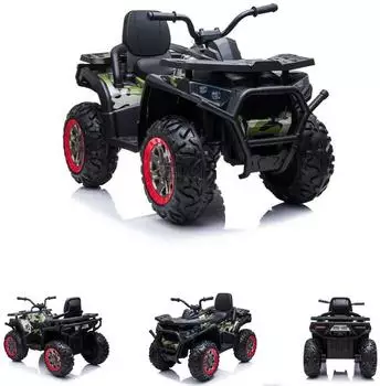 ES-Toys Elektro Kinderquad 607 2x12V MP3, USB, dunkelgr&uuml;n (ET5767)