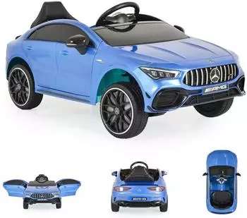 Moni Mercedes-AMG CLA 45 Kinder-Elektroauto mit Bluetooth und Fernbedienung, blau