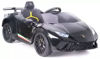 ES-Toys Lamborghini Hurac&aacute;n Kinder-Elektroauto EVA-Reifen, Bluetooth, schwarz (ET4974-Schwarz)