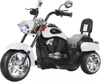 Costway Elektro-Kindermotorrad 6V mit Hupe, weiß (TY327686DE-WH)
