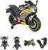 Moni Motocross Kinder-Elektromotorrad Bluetooth, MP3, Stützräder, grau