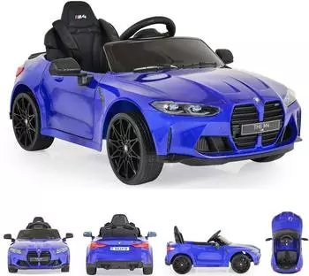 Moni BMW M4 Kinder-Elektroauto blau, Fernbedienung, EVA-Reifen, 2 Motoren