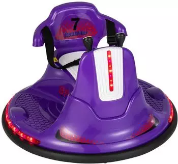 Costway Kinder-Autoscooter 6V, 360°, LED-Lichter, lila (TQ10082DE-ZS)