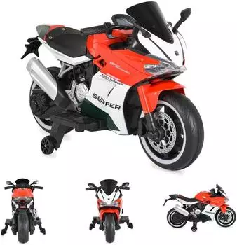 Moni Surfer Kinder-Elektromotorrad mit Bluetooth, rot (20kg)