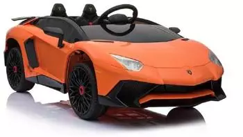ES-Toys Lamborghini Aventador SV Kinder-Elektroauto 12V, EVA-Reifen, orange (ET4853-Orange)