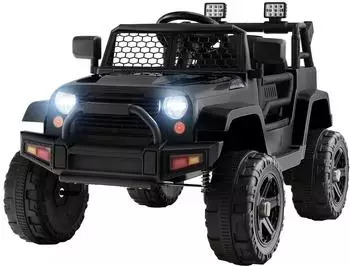 Costway Elektroauto 12V mit Fernbedienung, USB & AUX, Kinder (FC32306PQ-PW)