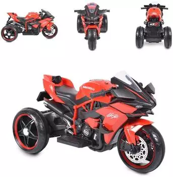 Moni Ninja Kinder-Elektromotorrad, LED-Beleuchtung, MP3, rot