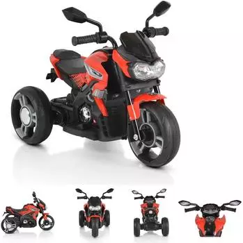 Moni Colombo Kinder-Elektromotorrad rot, 2 Motoren, 7km/h, MP3 (110239)