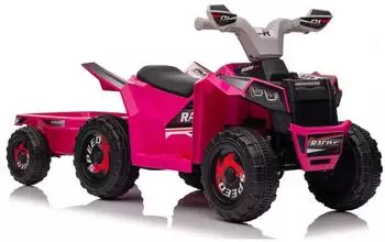 Lean Toys XMX630T Kinder-Elektroquad 6V mit Anhänger, rosa (XMX630T)