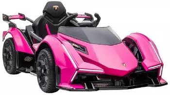 ES-Toys Lamborghini V12 Vision Gran Turismo Kinder-Elektroauto 12V, Fernbedienung, MP3, pink