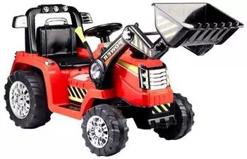 Wisam ZP1005 Kinder-Elektroauto Baggerlader mit Fernbedienung, LED, rot (ZP1005)