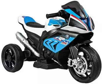 Costway BMW Kinder-Elektromotorrad 6V mit Musik und Stützrädern, blau (TQ10106DE-BL)