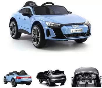 ES-Toys Audi E-Tron GT Kinder-Elektroauto, EVA-Reifen, blau