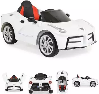 Moni Liberty Kinder-Elektroauto mit Fernbedienung, EVA-Reifen, MP3, wei&szlig; (Liberty)